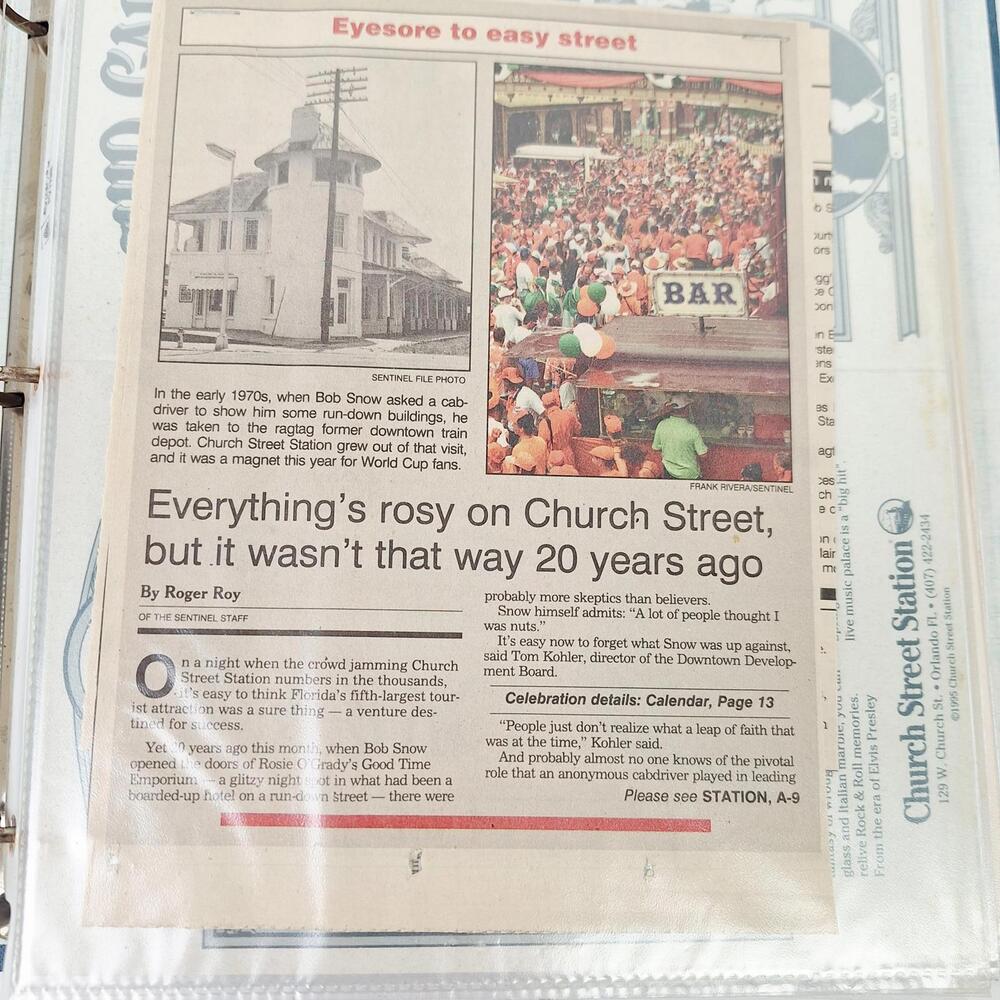 Rosy O'Grady's History Advertisements Menus Newspaper Articles Orlando Florida